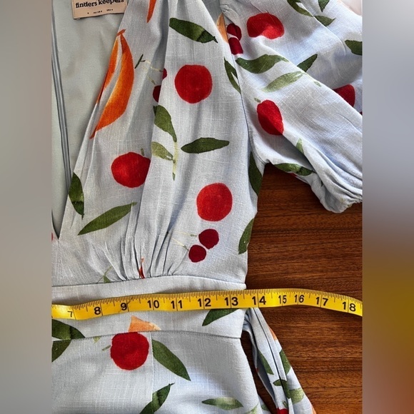 Finders Keepers Mixed Fruit Bowl Calypso Mini Dress Linen Blend Small size 4 - Picture 13 of 16